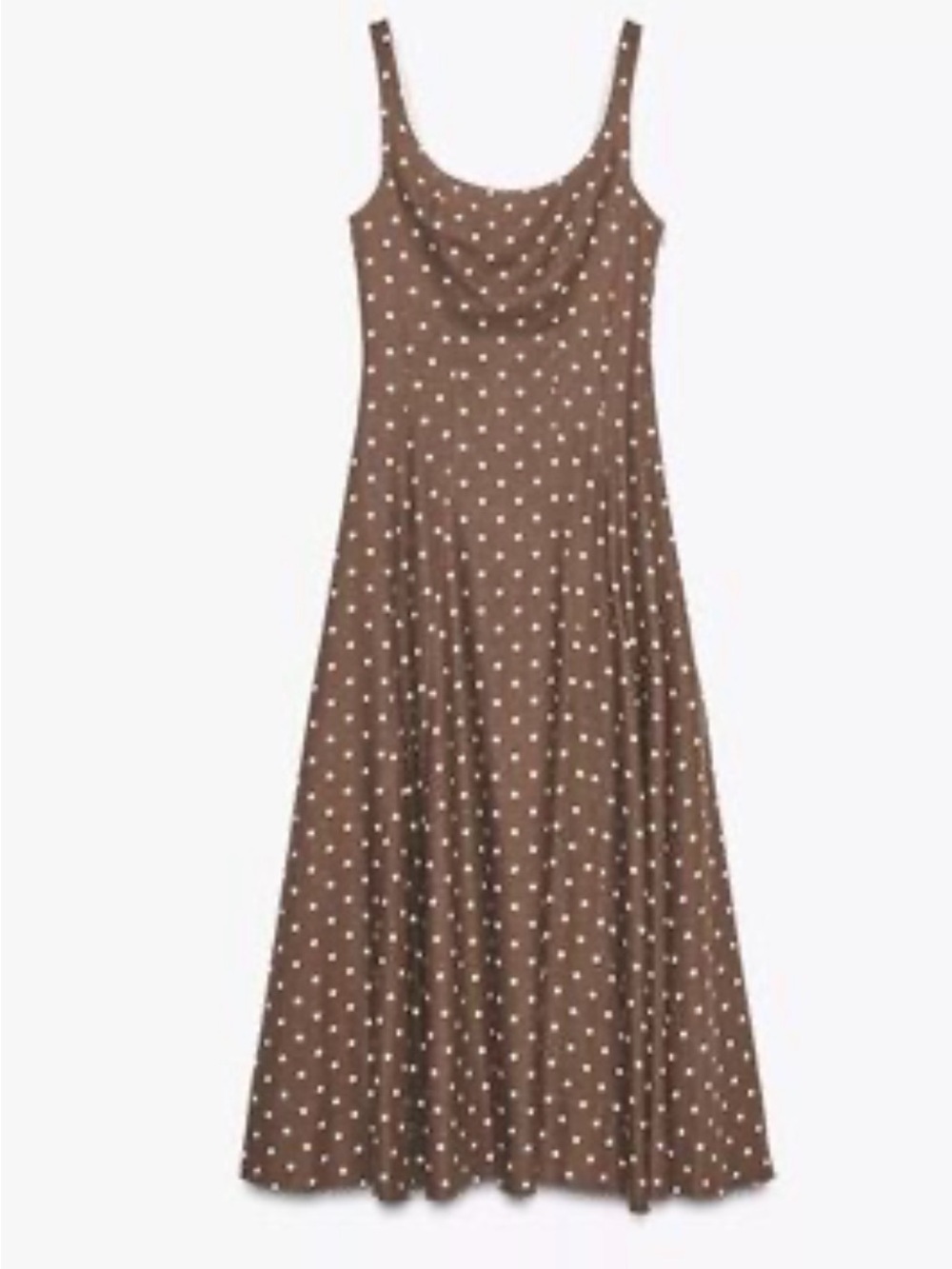 Zara Brown Polka Dot Maxi Dress